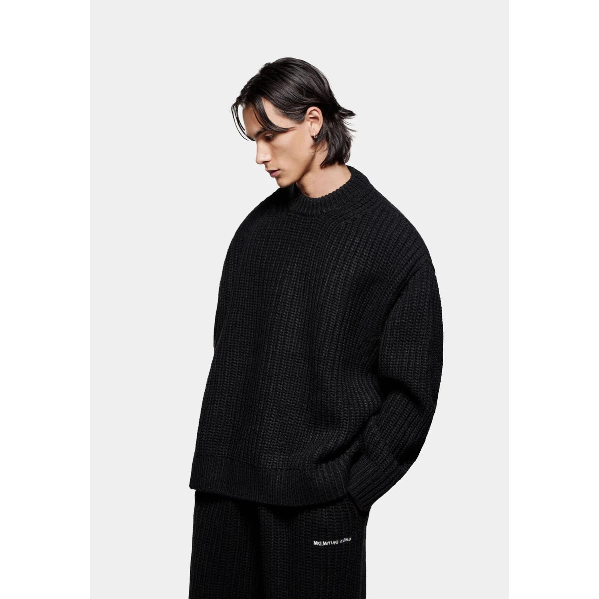 MKI CHUNKY RIB KNIT CREWNECK BLACK