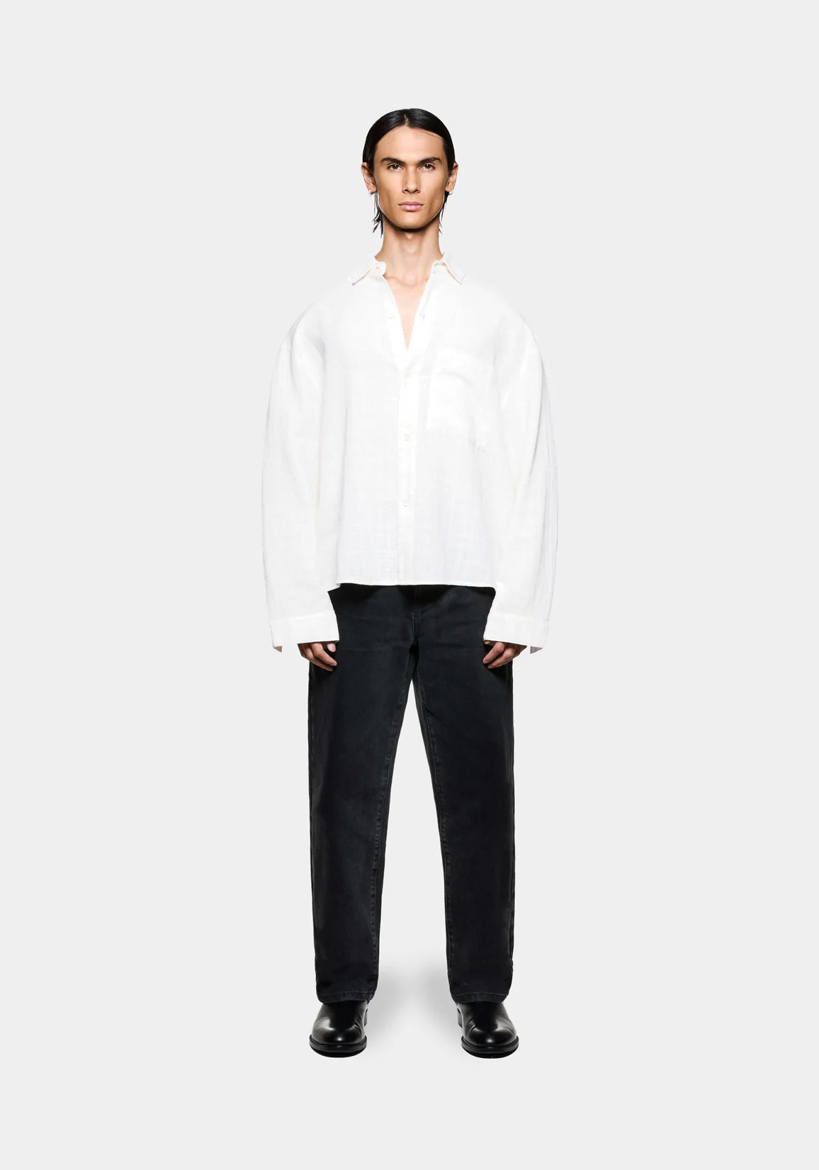 MKI LOOSE WEAVE CHECK BOX DRESS SHIRT