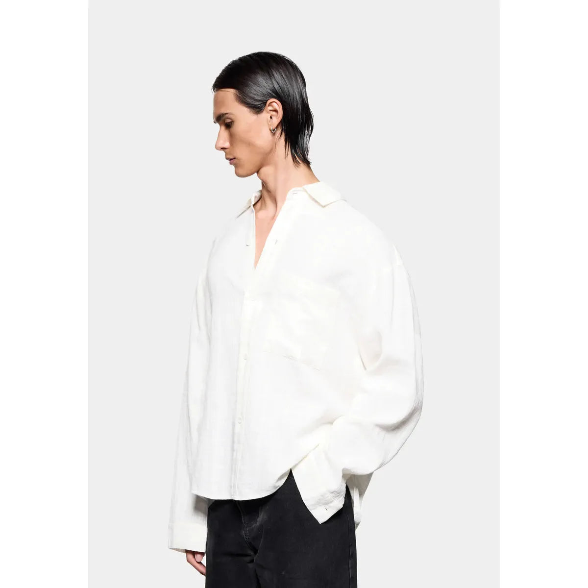MKI Loose Weave Check Box Dress Shirt in Bone