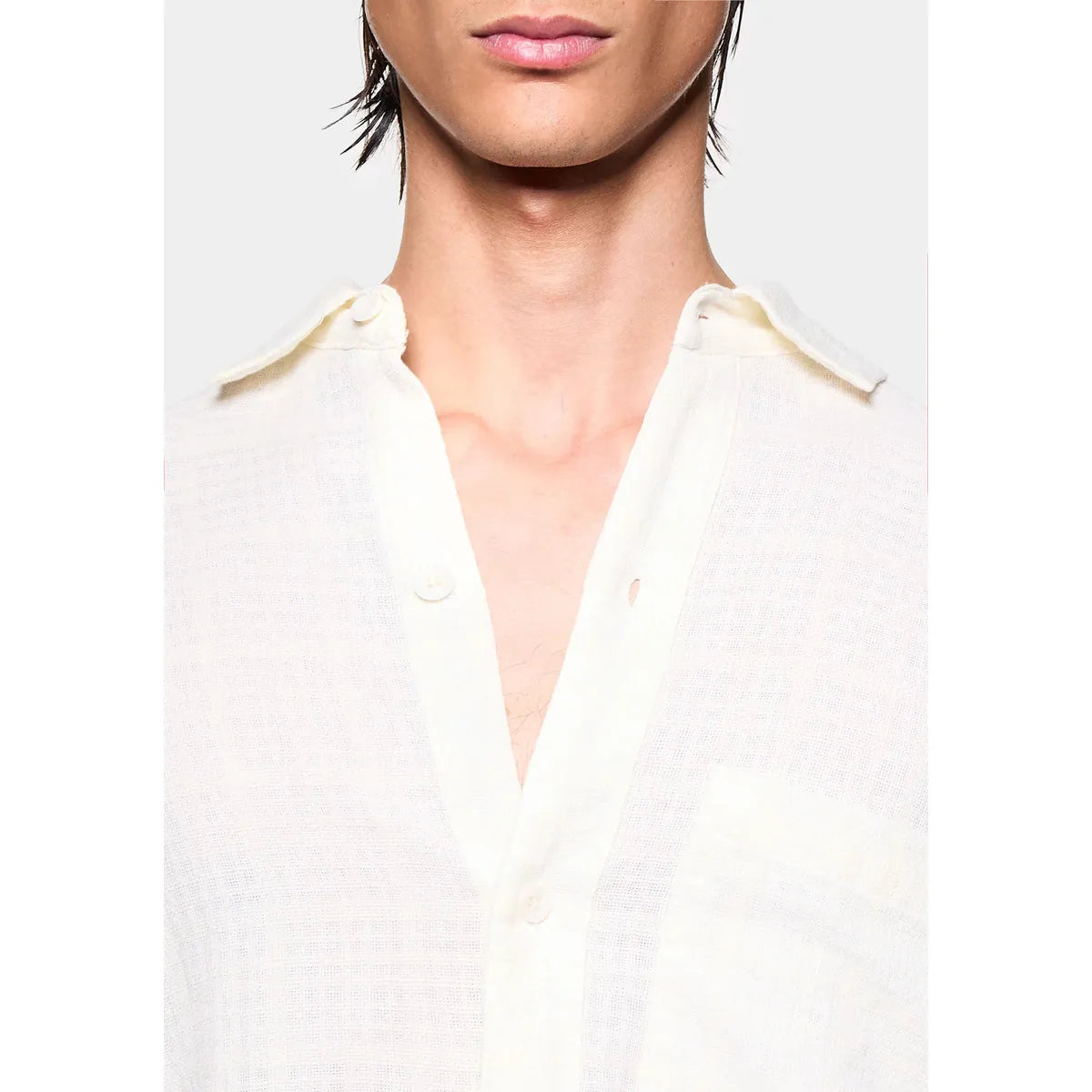 MKI LOOSE WEAVE CHECK BOX DRESS SHIRT
