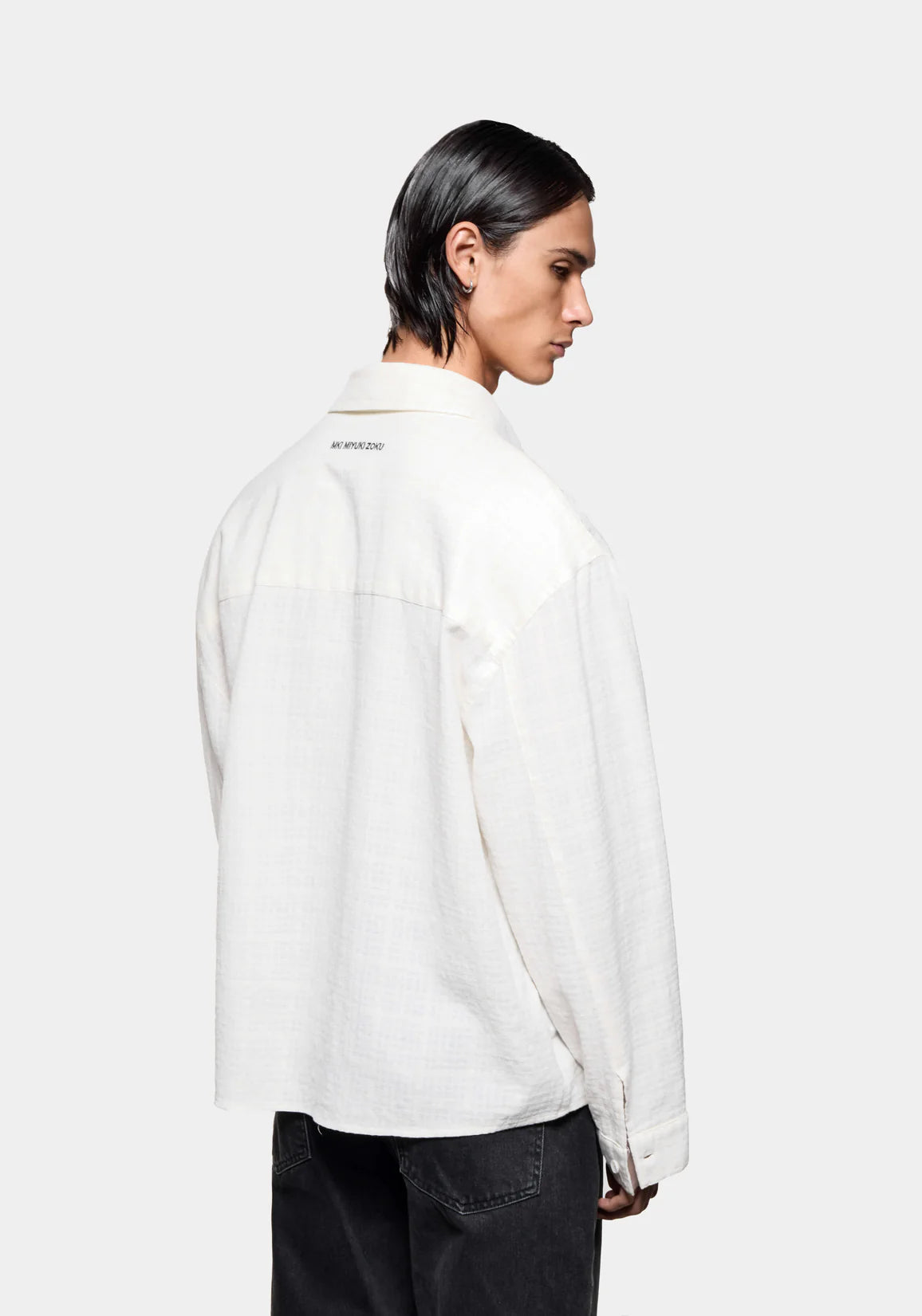 MKI LOOSE WEAVE CHECK BOX DRESS SHIRT