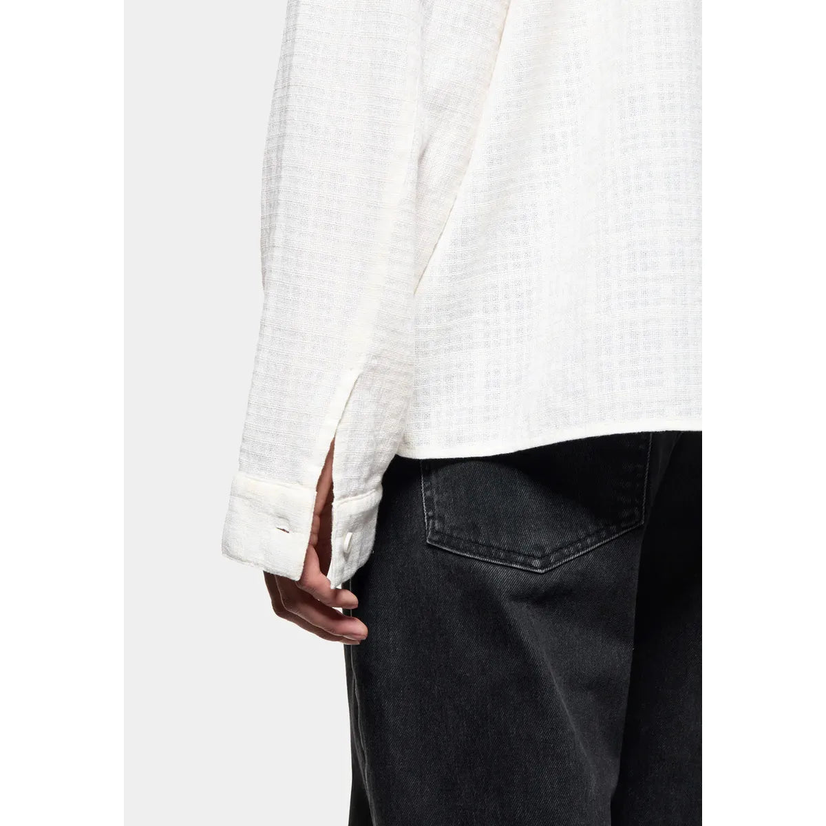 MKI LOOSE WEAVE CHECK BOX DRESS SHIRT