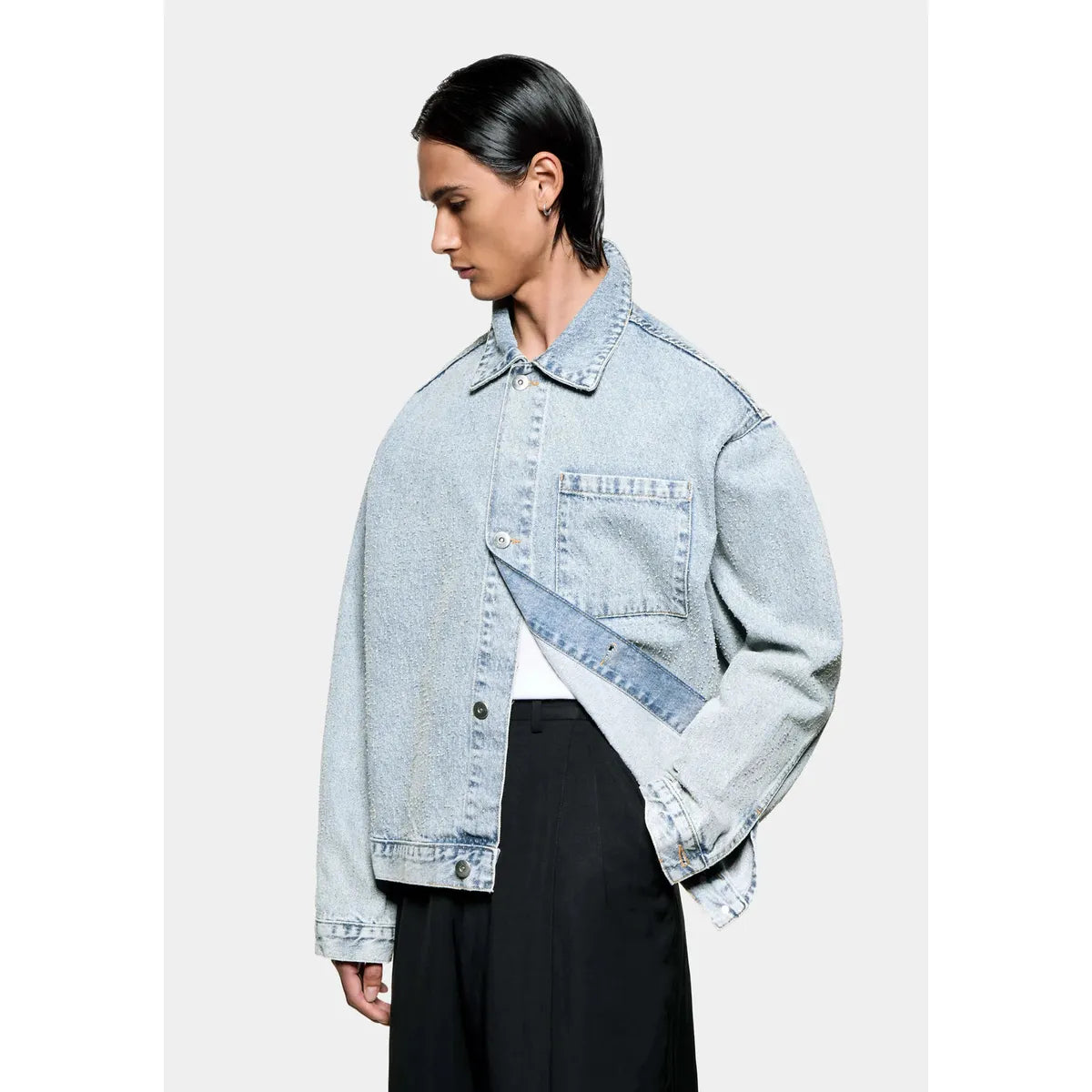 MKI Twisted Weave Trucker Jacket in Bleach Wash