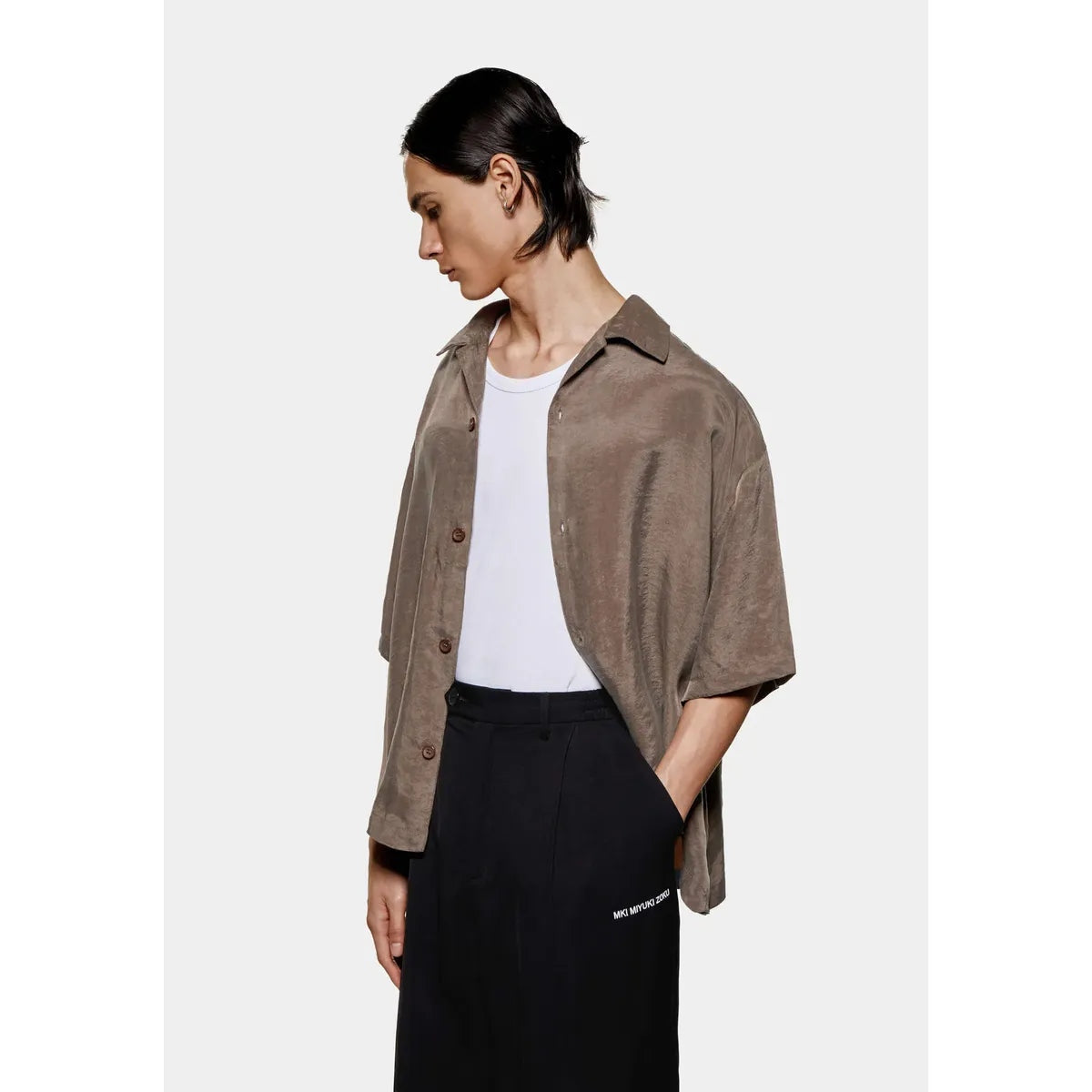 MKI Sandwash Cupro Vacation Shirt in Brown
