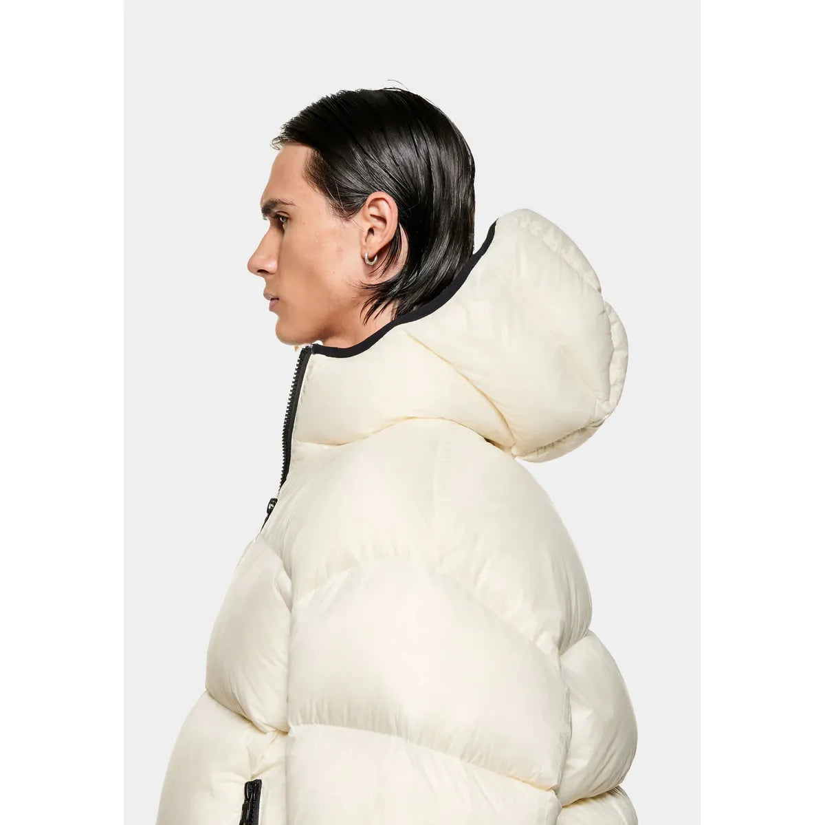 MKI TRANSLUCENT HOODED BUBBLE OFF WHITE JACKET