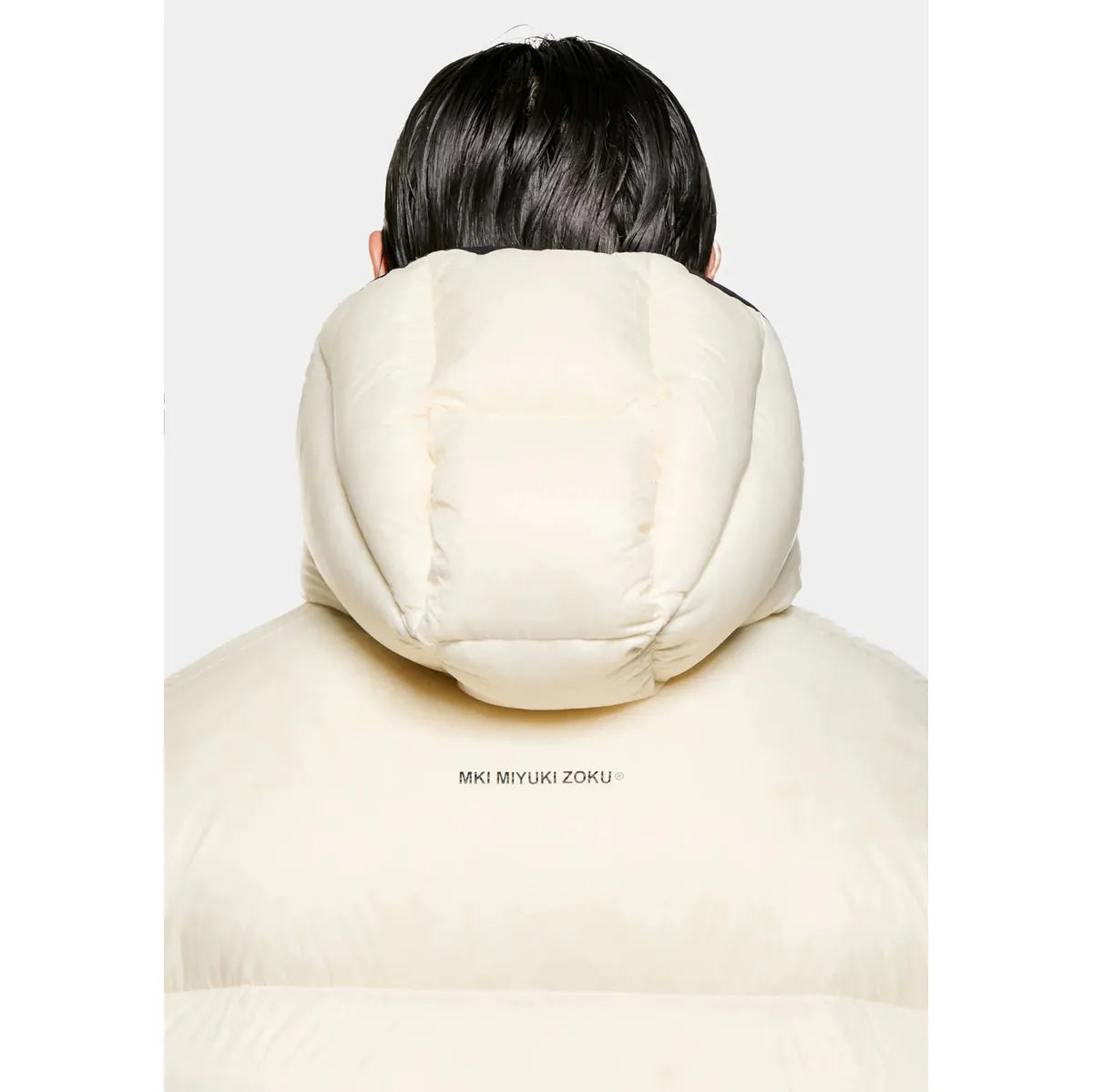 MKI TRANSLUCENT HOODED BUBBLE OFF WHITE JACKET