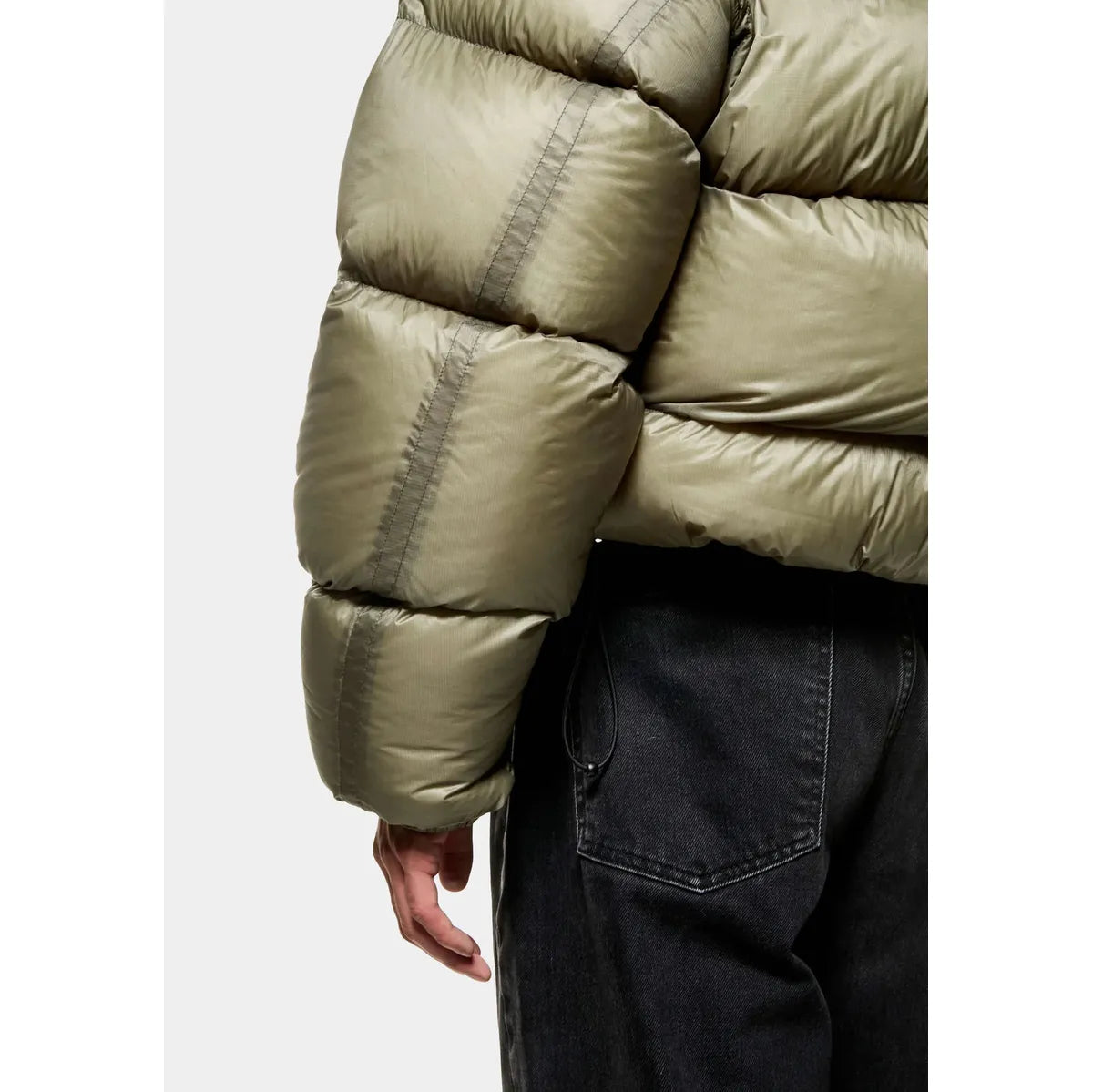 MKI TRANSLUCENT HOODED BUBBLE SAGE JACKET