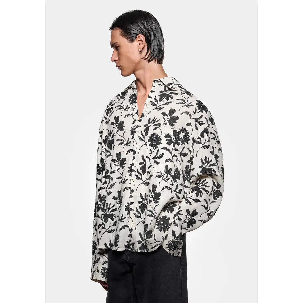 MKI Floral Linen Box Dress Shirt in Raw
