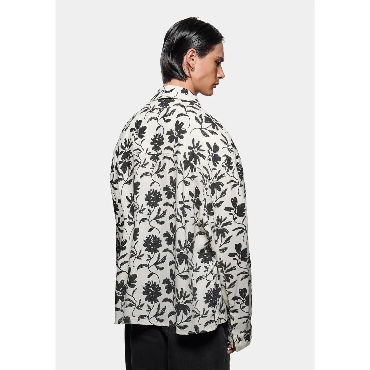 MKI FLORAL LINEN BOX DRESS SHIRT