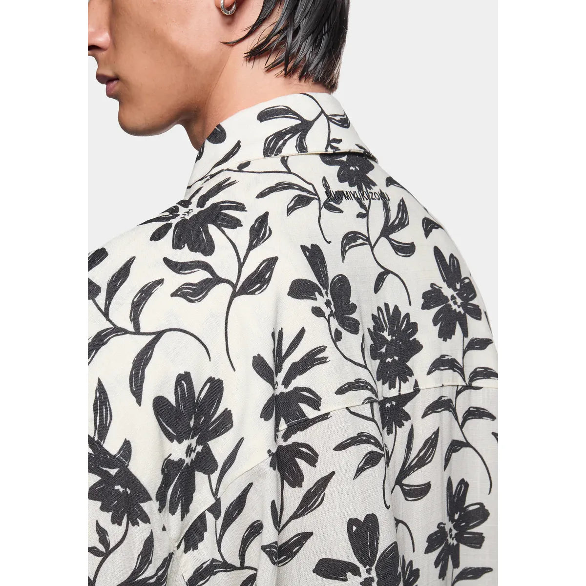MKI FLORAL LINEN BOX DRESS SHIRT
