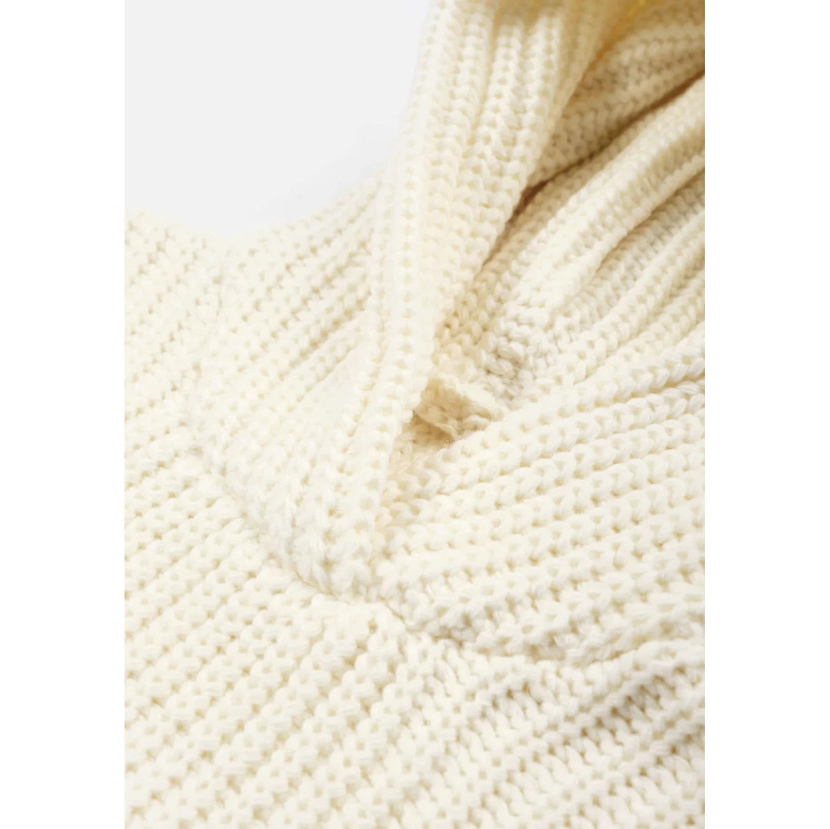 MKI CHUNKY RIB KNIT HOODY OFF-WHITE