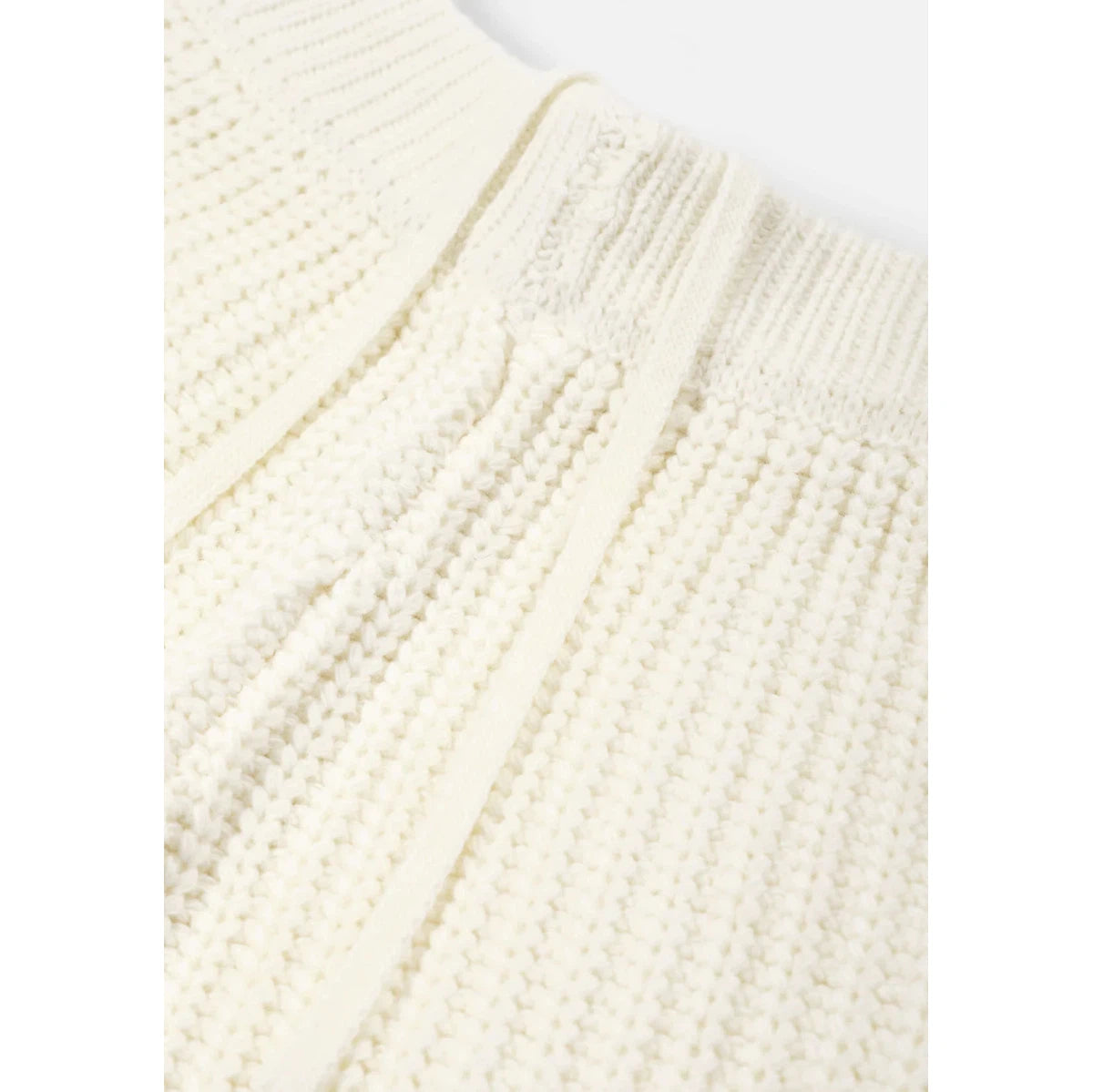 MKI CHUNKY RIB KNIT WIDE LEG JOGGERS OFF-WHITE