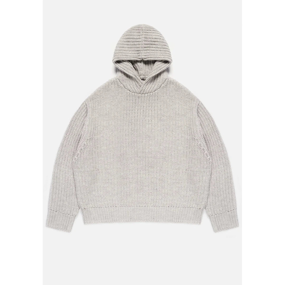 MKI CHUNKY RIB KNIT HOODY GREY