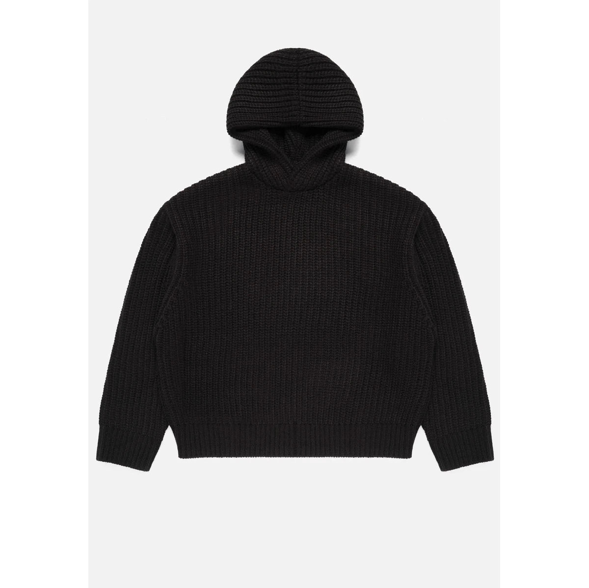 MKI CHUNKY RIB KNIT HOODY BLACK