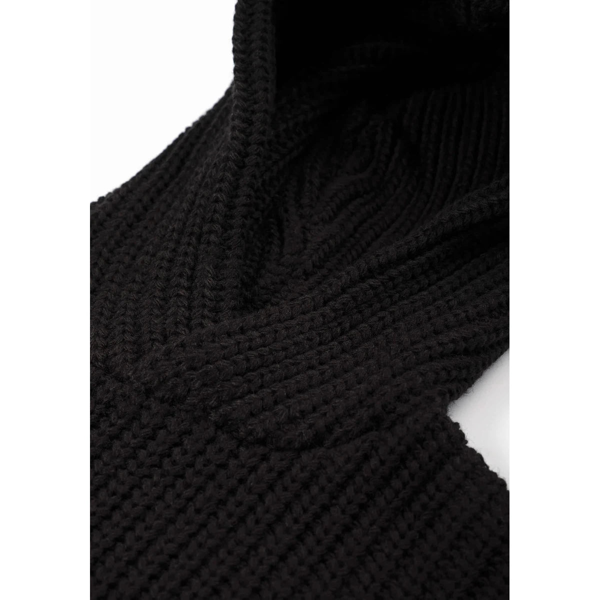 MKI CHUNKY RIB KNIT HOODY BLACK