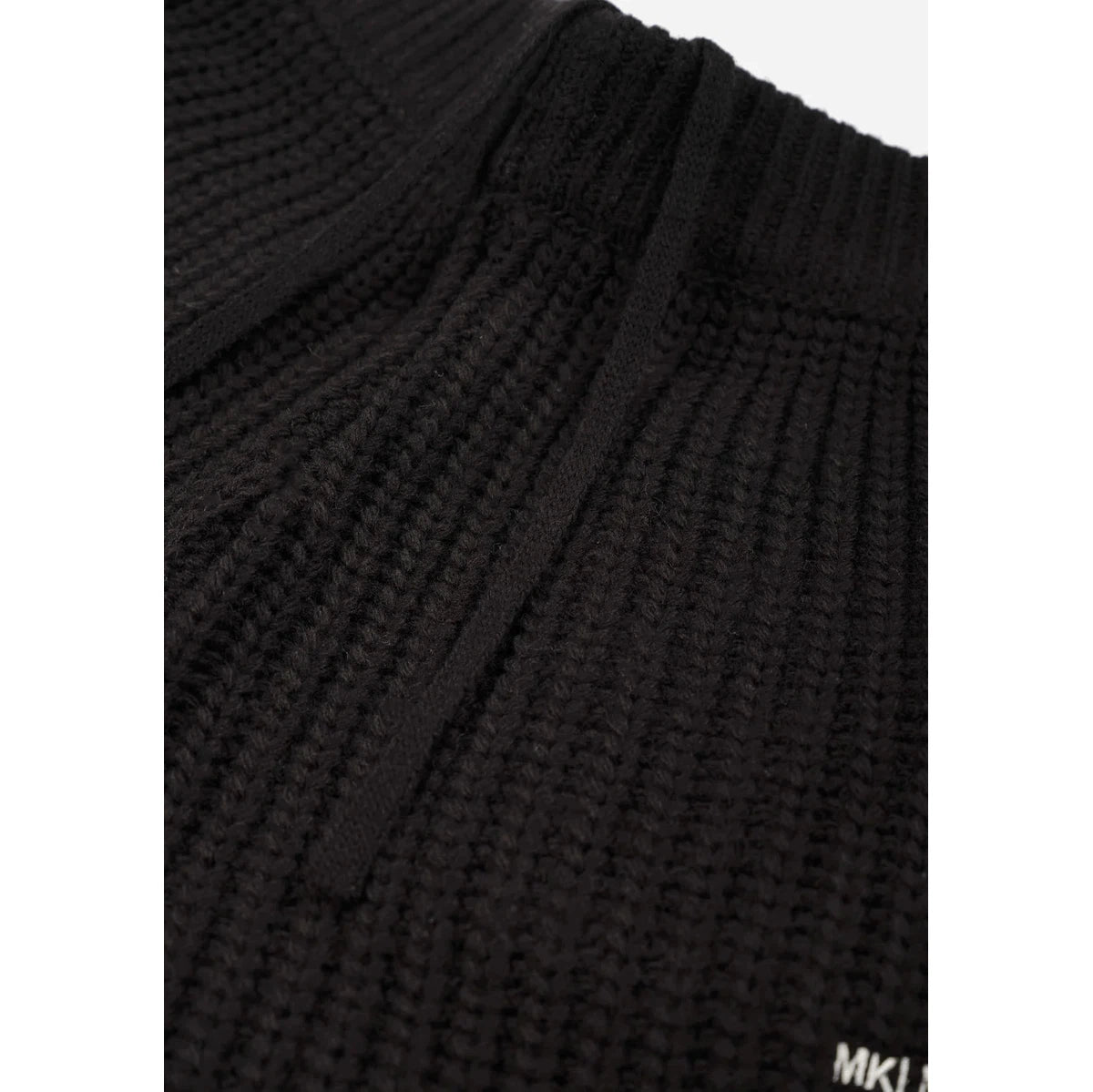 MKI CHUNKY RIB KNIT WIDE LEG JOGGERS BLACK