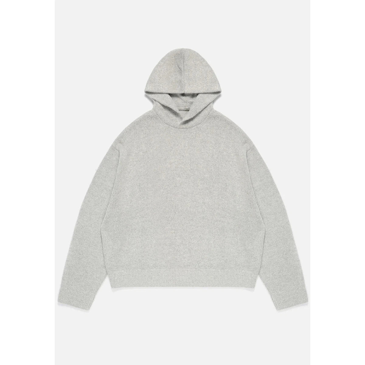 MKI MOHAIR BLEND KNIT HOODY GREY