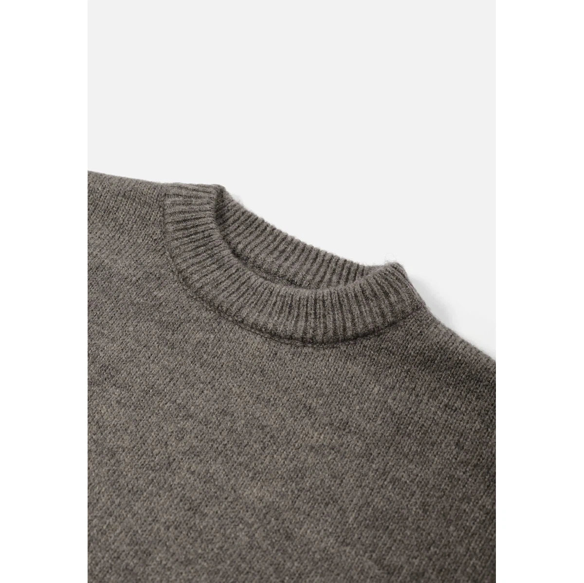 MKI MOHAIR BLEND KNIT CREWNECK BROWN MARL