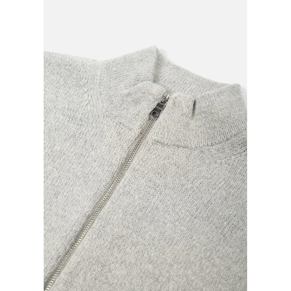 MKI MOHAIR BLEND KNIT TRACK JACKET GREY