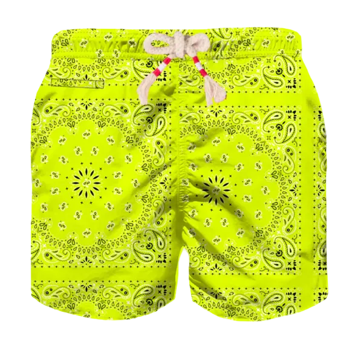 MC2 Saint Barth JR Caprese Swim Shorts in Fluo Yellow Bandanna Print