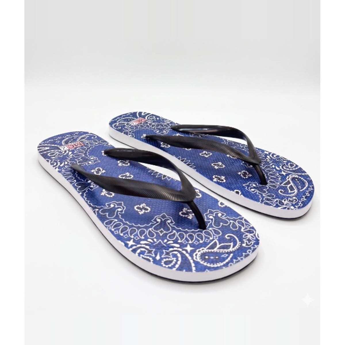 MC2 Saint Barth Tommy Flip Flops in Blue Denim Bandana Print