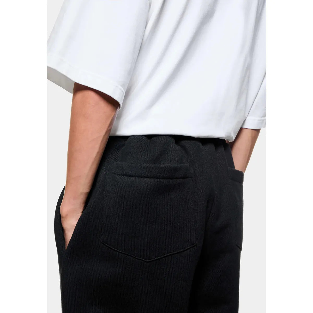 MKI 800 GSM SUPERWEIGHT WIDE LEG BLACK JOGGERS