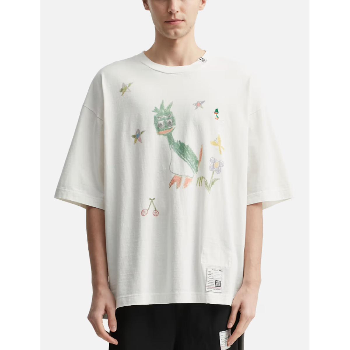 Maison Mihara Leon Kids Doodle White T-shirt