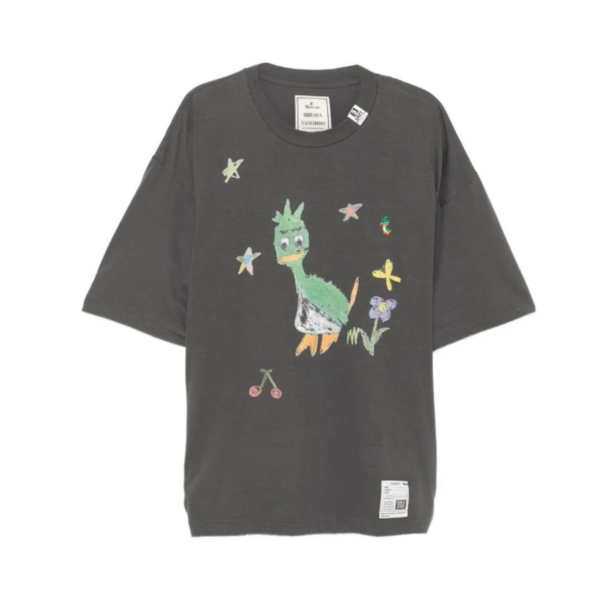 Maison Mihara Leon Kids Doodle Black T-shirt