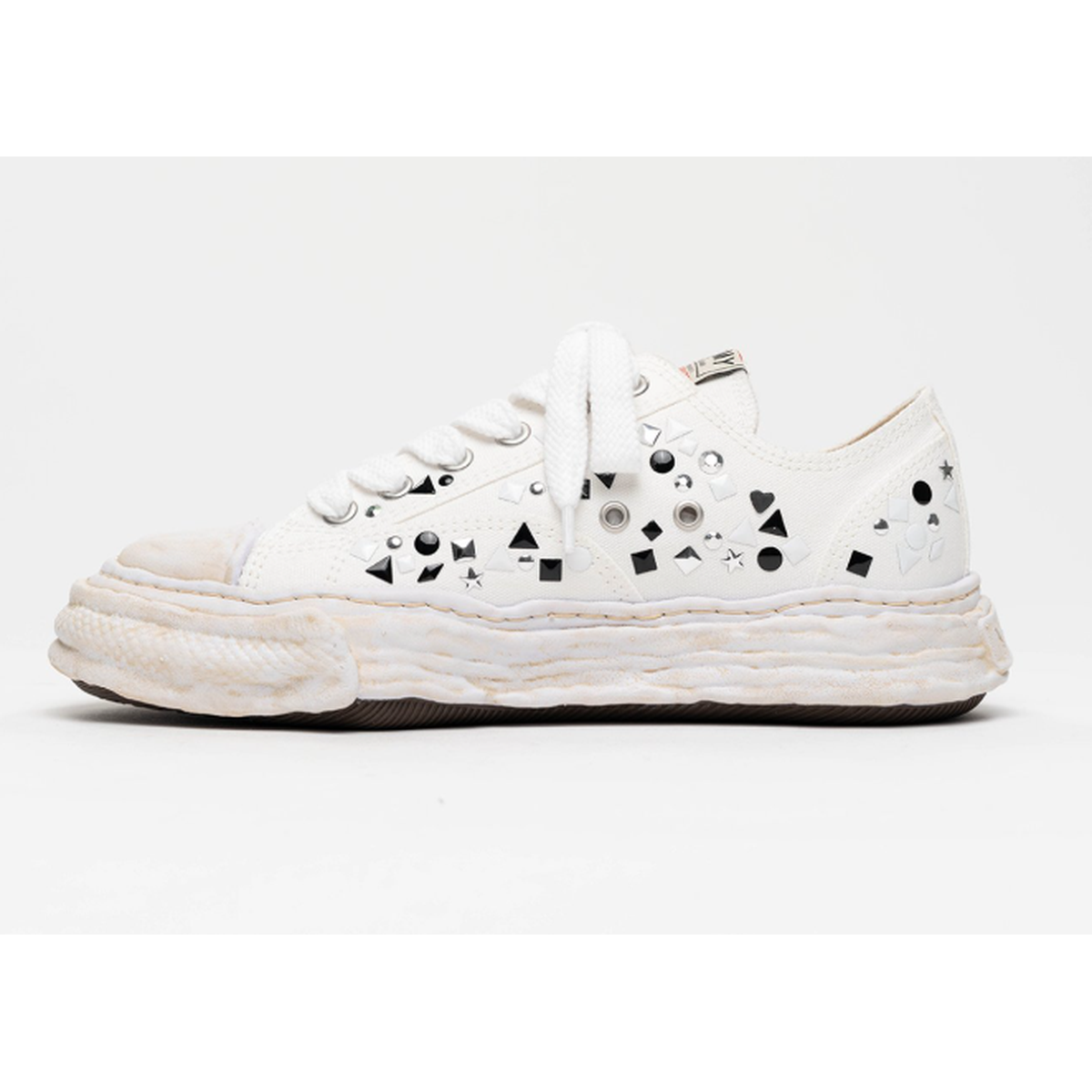 Maison Mihara Yasuhiro "PETERSON23" White Embellished Canvas Sneaker