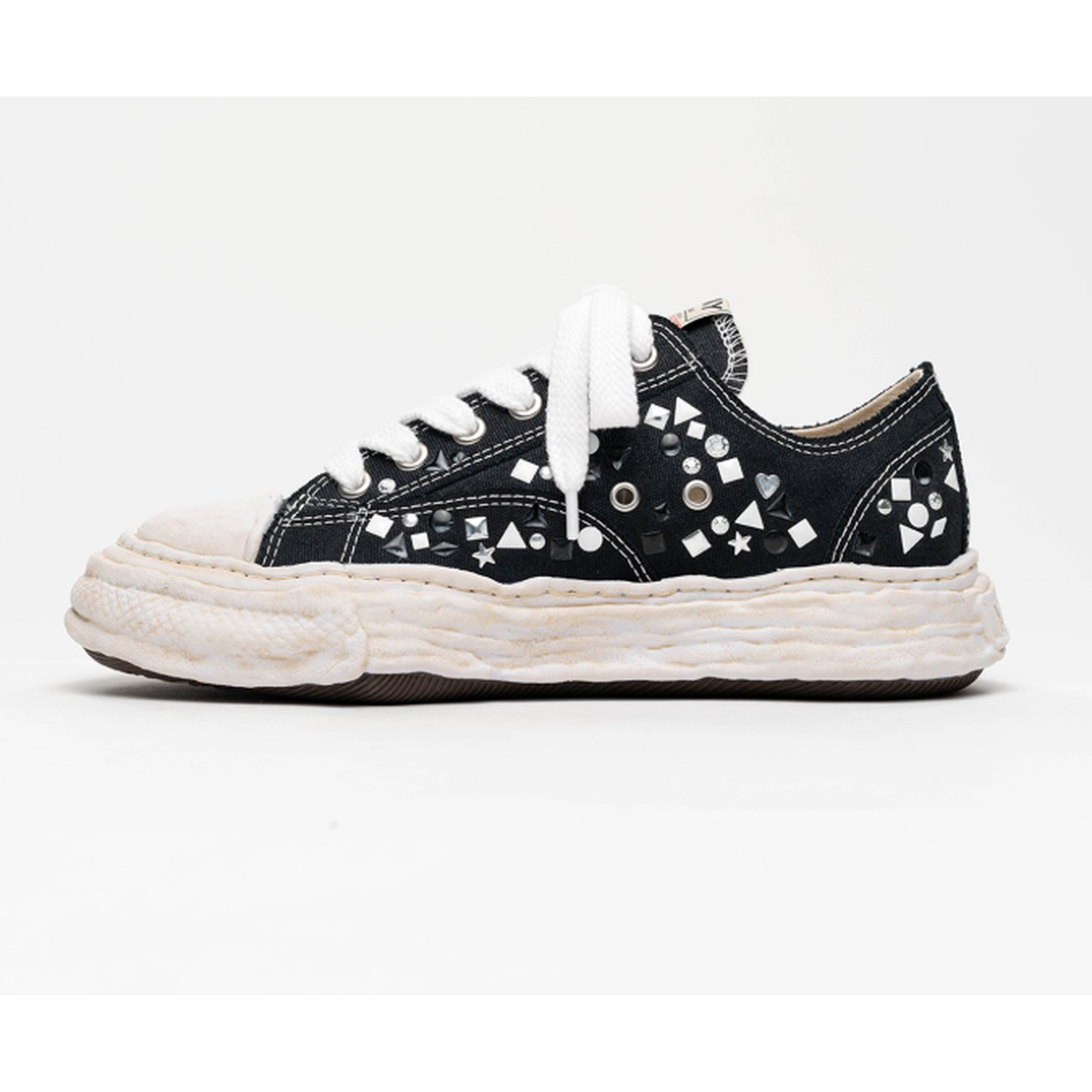 Maison Mihara Yasuhiro "PETERSON23" Black Embellished Canvas Sneaker