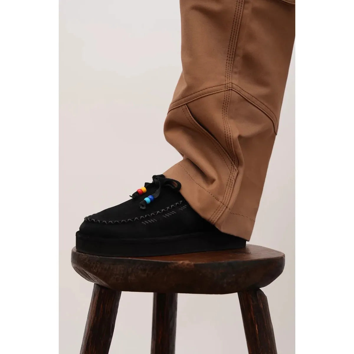 Caleb Kaia Noir Embroidered Mules