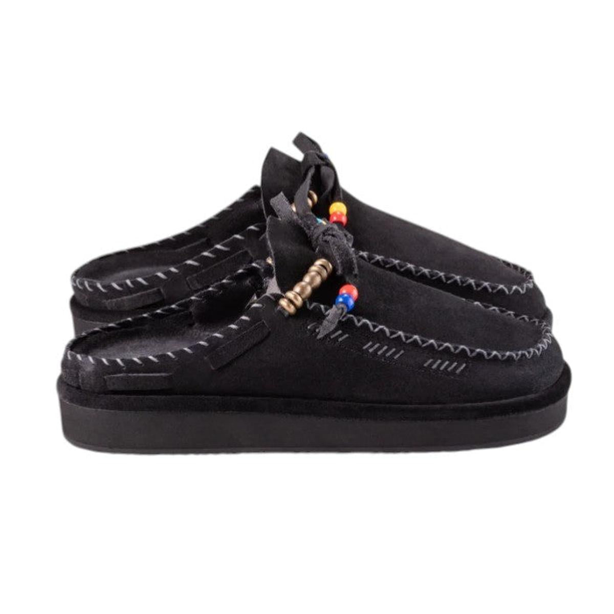 Caleb Kaia Noir Embroidered Mules