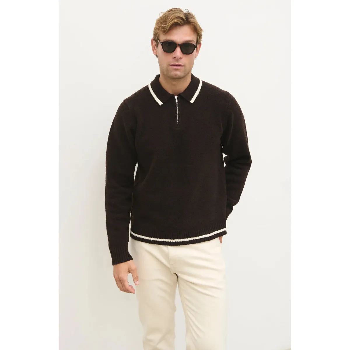 NOBL Oakley Boucle Knit Jumper Brown