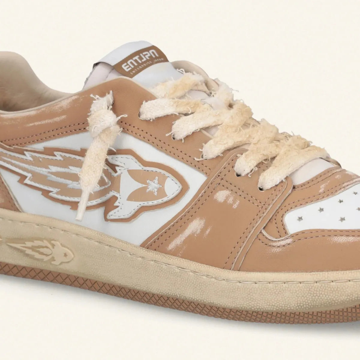 Enterprise Japan EGG Rocket Sneakers In Camel/Dirty White Vintage Nappa