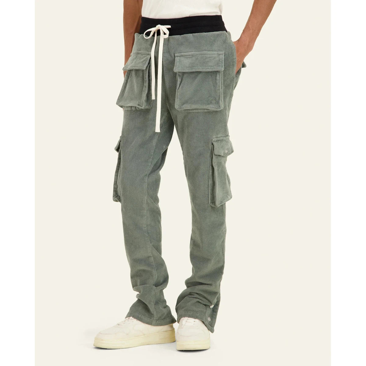 Mouty Green Corduroy Cargo Pants