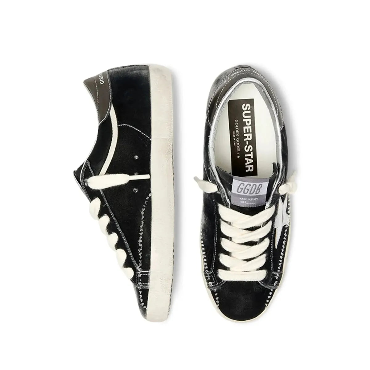 Golden Goose Dark Grey/Silver Super-Star Sneakers