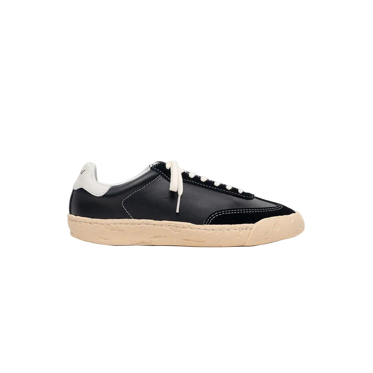Maison Mihara Yasuhiro "FRANCIS" PAST Sole Mixed Material Black Low-Top Sneakers