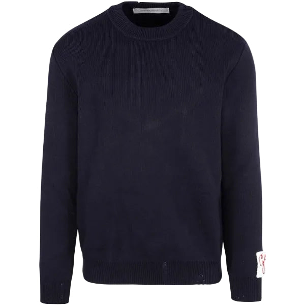 Golden Goose Round-Neck Cotton Sweater in Dark Blue