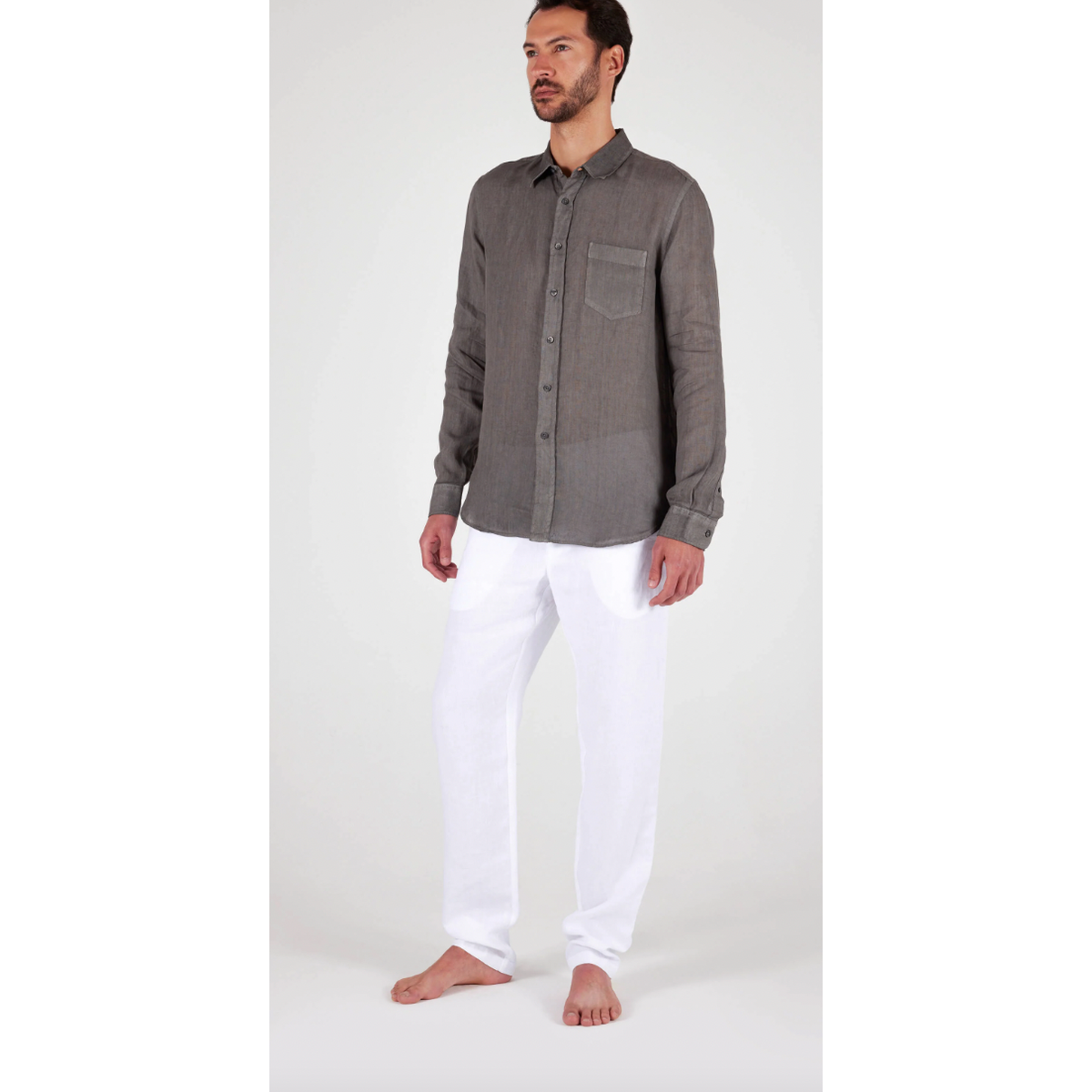 120% Lino Elephant Soft Fade Button Shirt