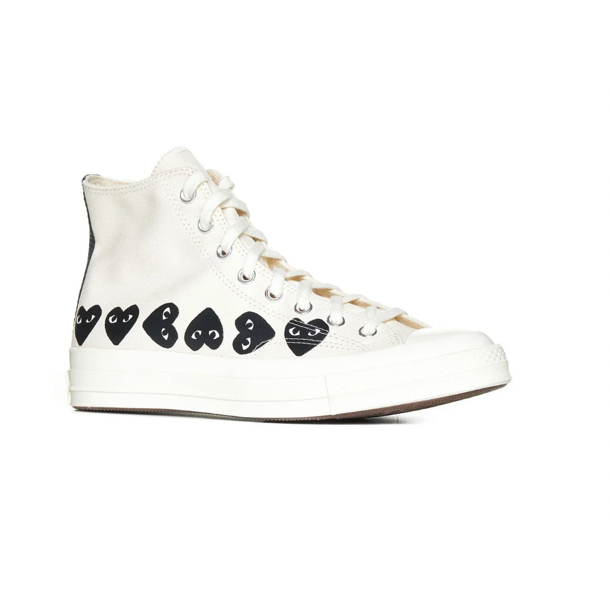 Comme Des Garcons White High-Top Play Sneakers