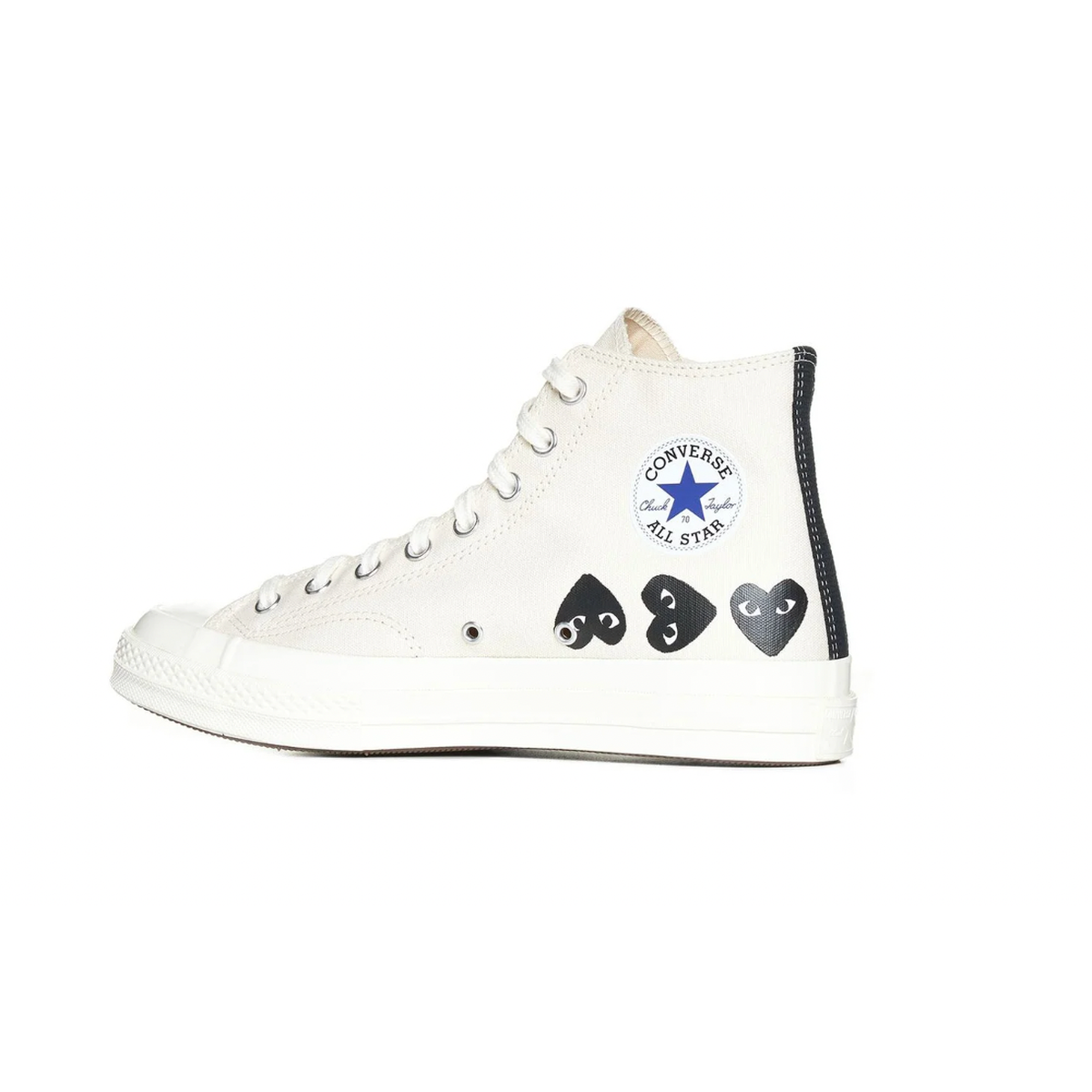 Comme Des Garcons White High-Top Play Sneakers