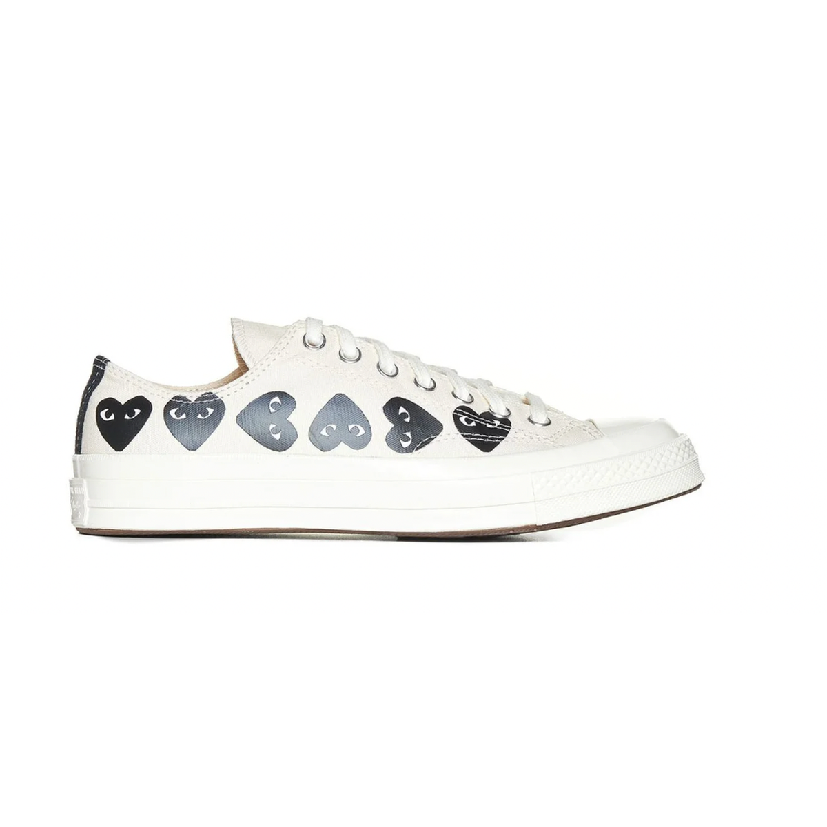 Comme Des Garcons Play White Low-Top Sneakers