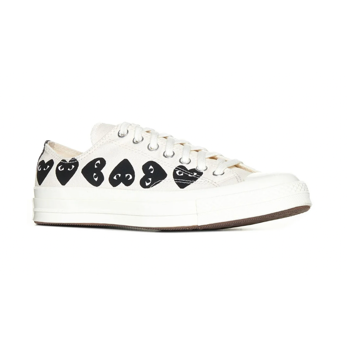 Comme Des Garcons Play White Low-Top Sneakers