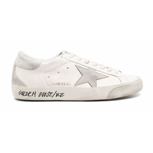 Golden Goose Super-Star Sneakers in White, Ice and Grey