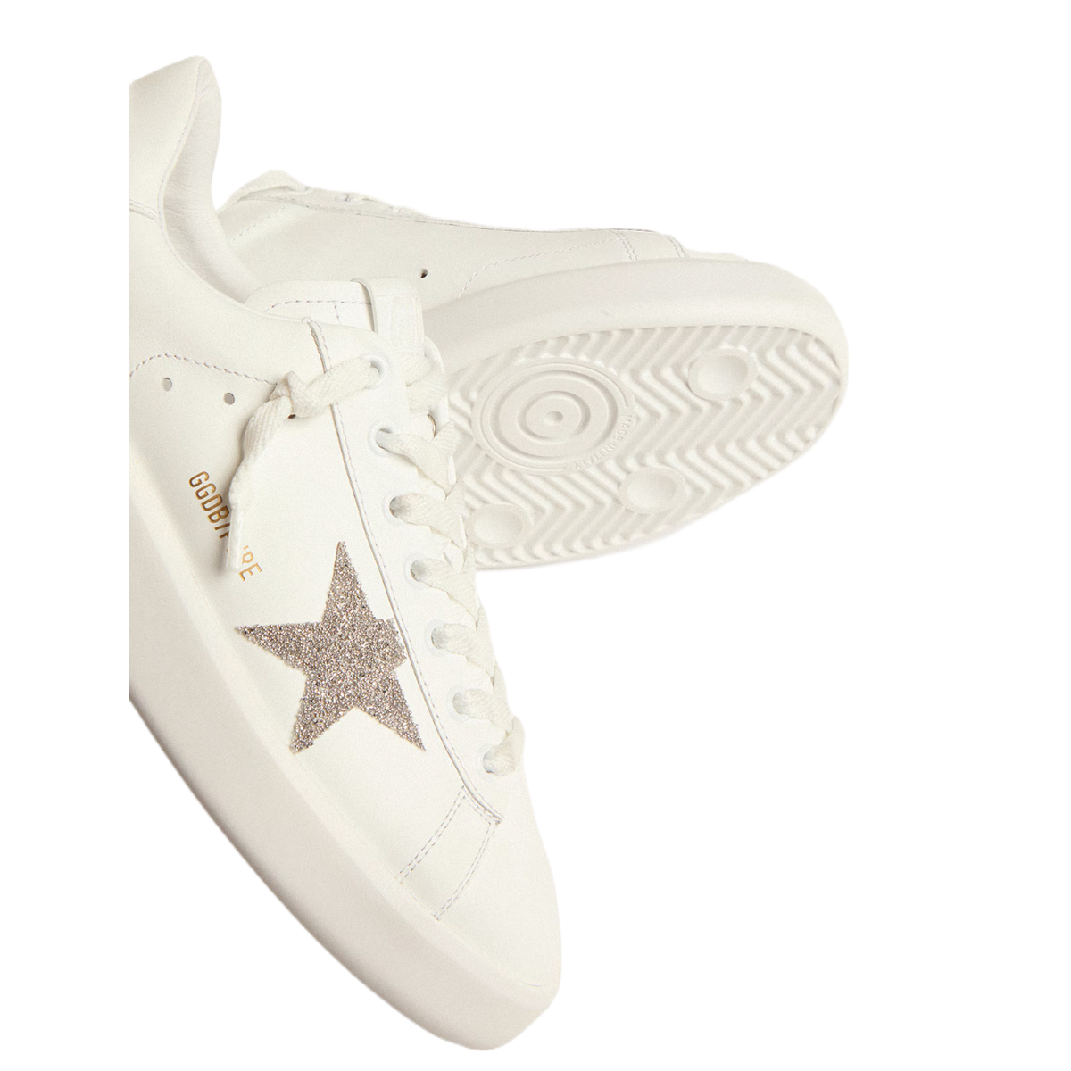 Golden Goose White Purestar With Silver Swarovski Crystal Star