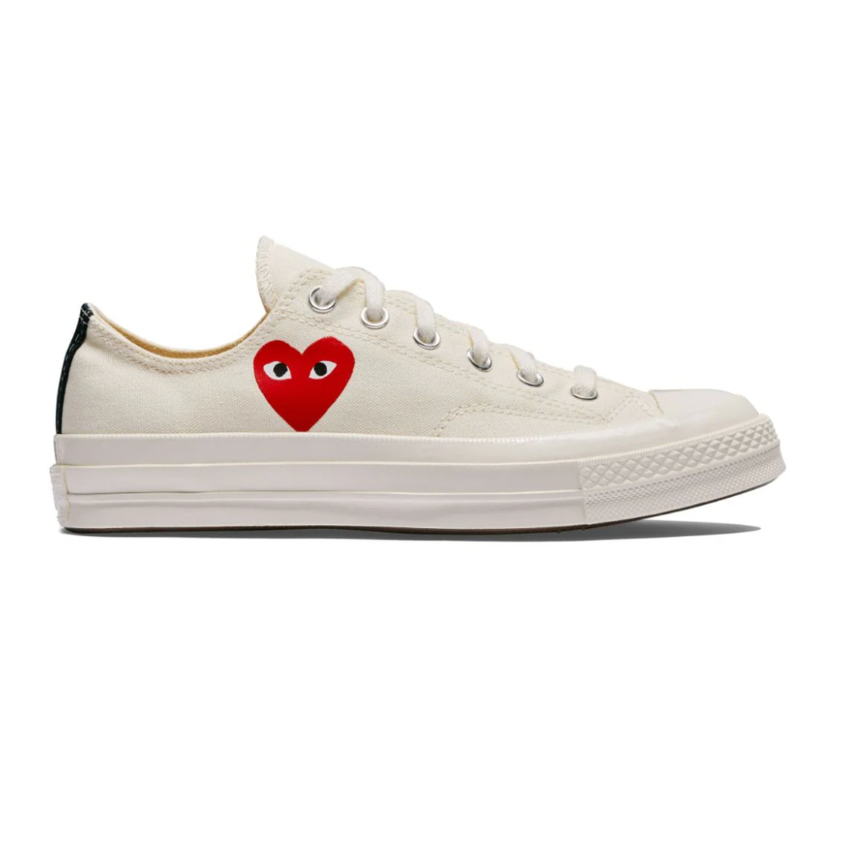 Comme Des Garcons Play Beige Low-Top Sneakers