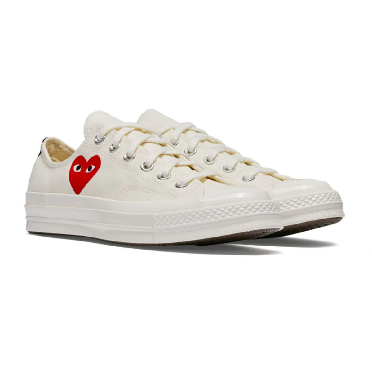 Comme Des Garcons Play Beige Low-Top Sneakers Comme Des Garcons Play Beige Low-Top Sneakers
