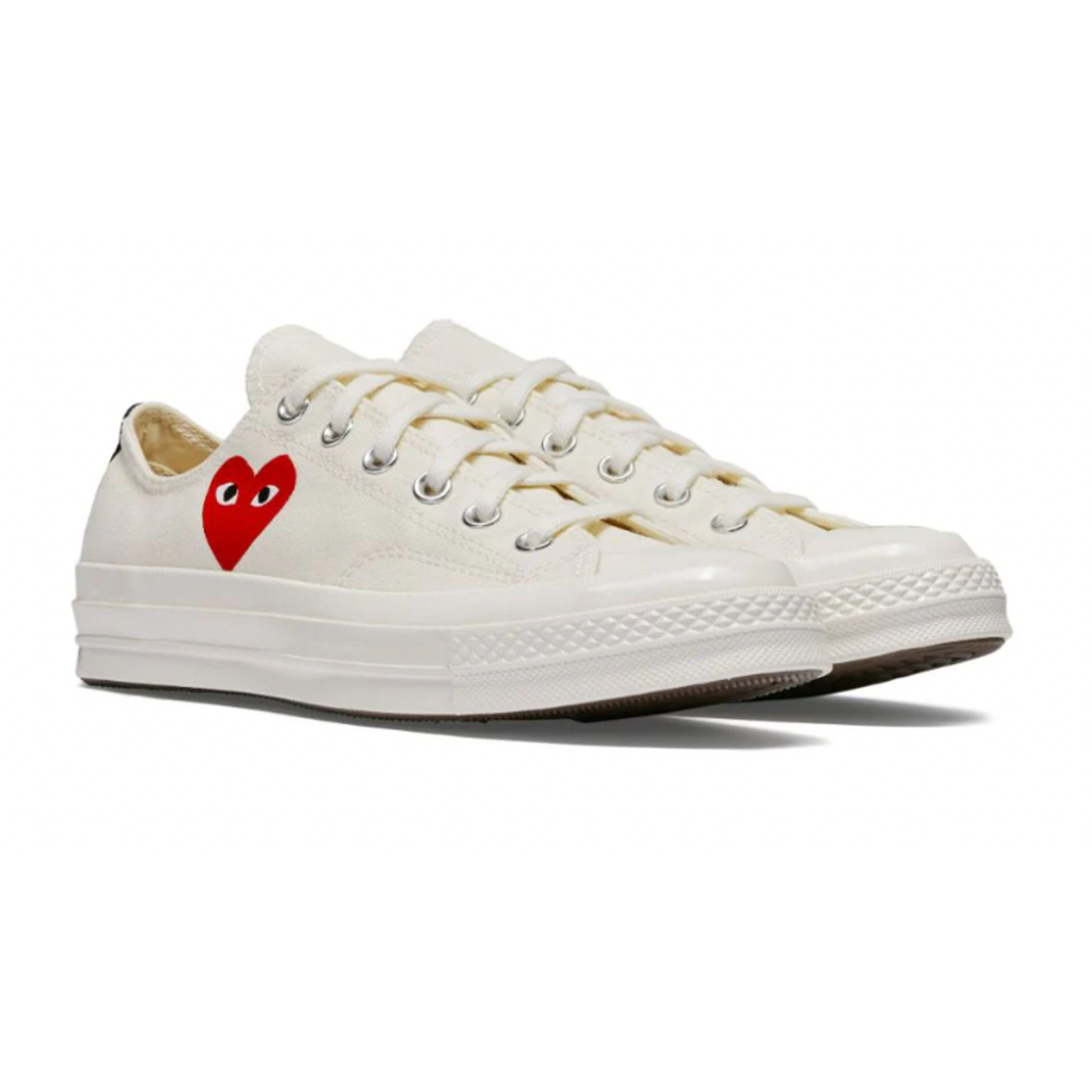 Comme Des Garcons Play Beige Low-Top Sneakers