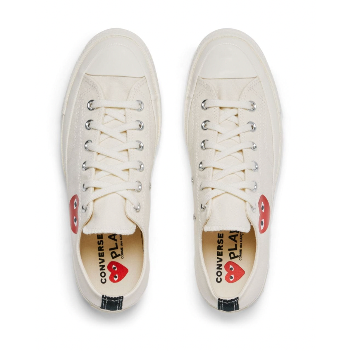 Comme Des Garcons Play Beige Low-Top Sneakers Comme Des Garcons Play Beige Low-Top Sneakers