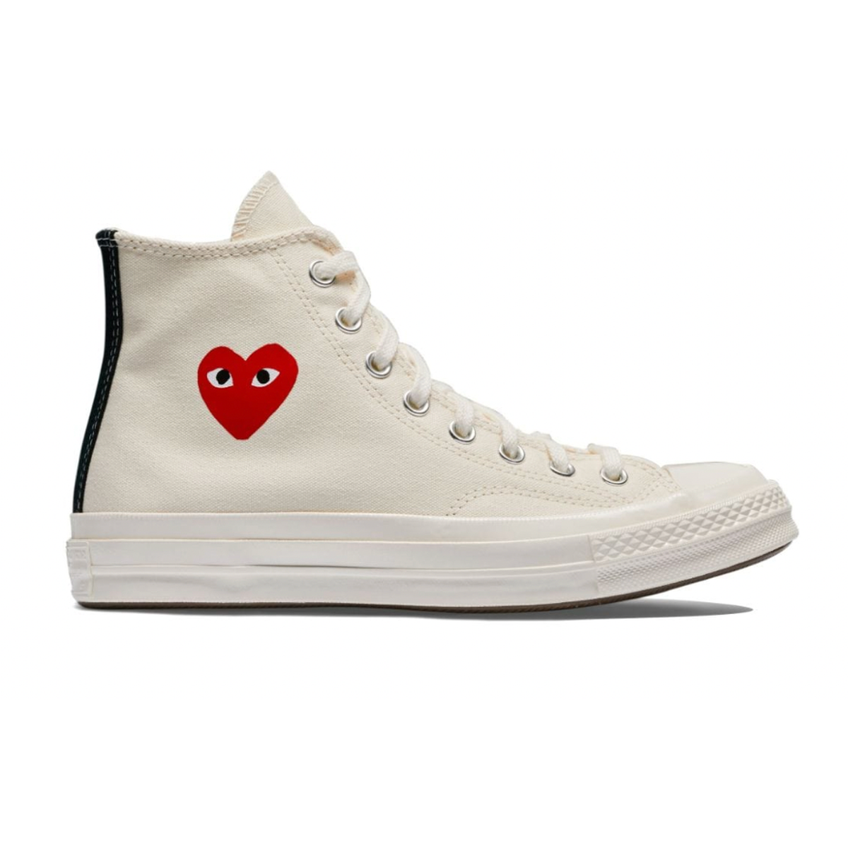 Comme Des Garcons Play Beige High-Top Sneakers